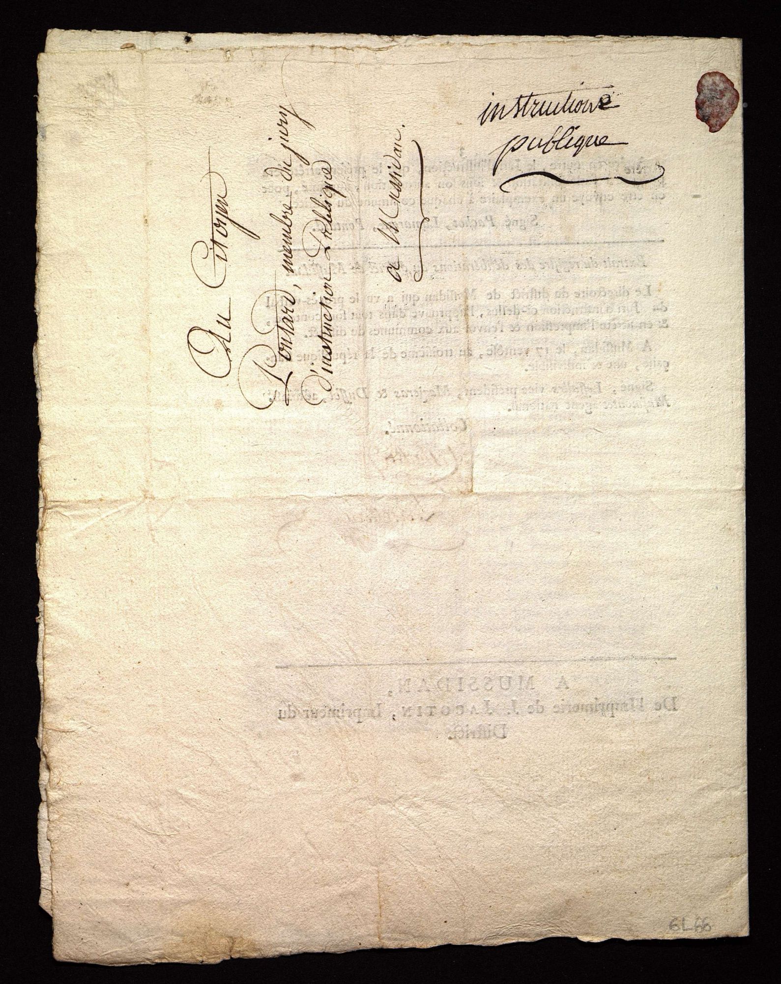 Extrait des délibérations du jury d'instruction publique, nomination d'instituteurs et institutrices [imprimé] (14 ventôse an III).