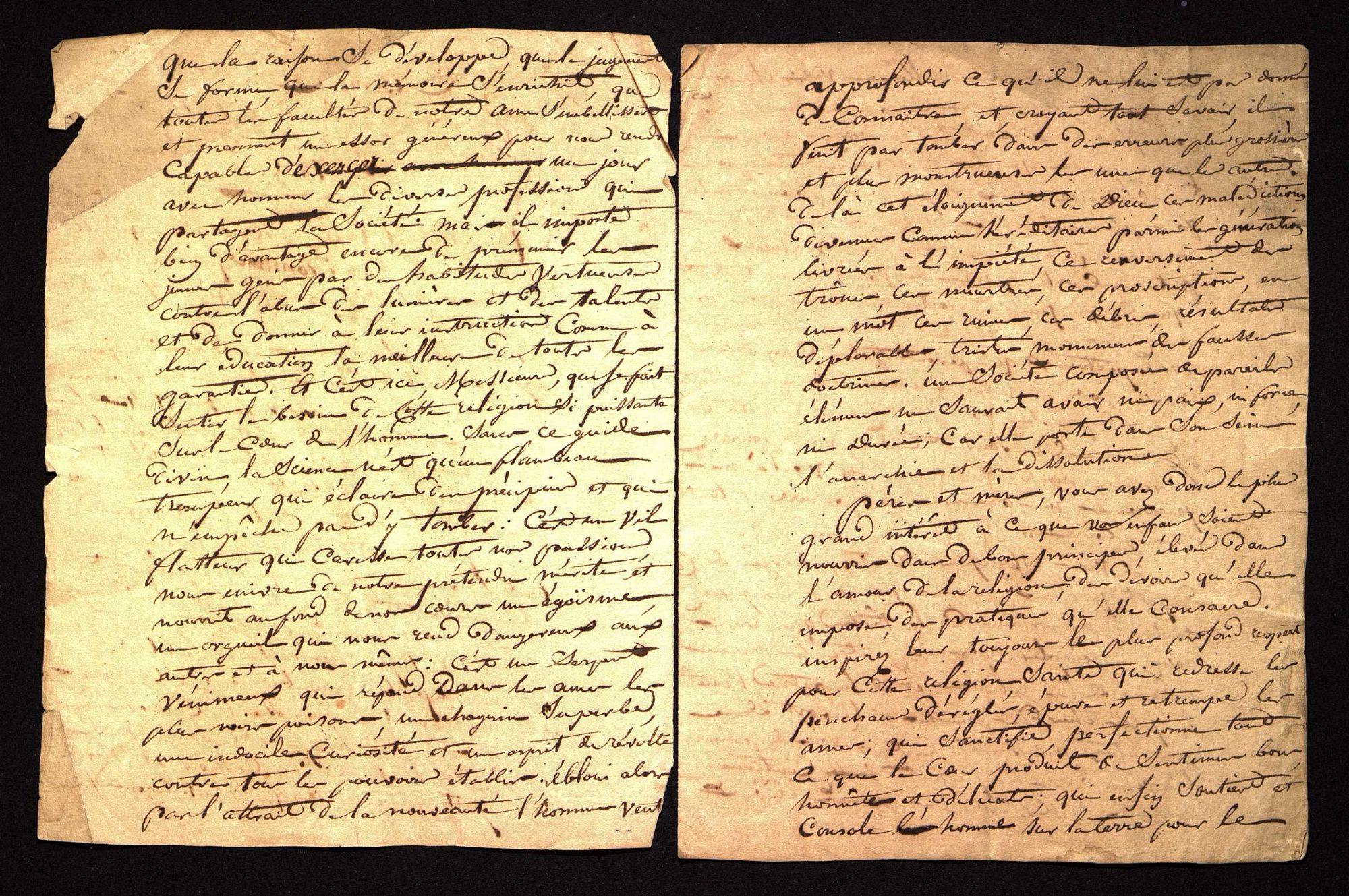 Discours prononcé par le curé Cosse à la remise des prix de l'école du Bugue [vers 1835].