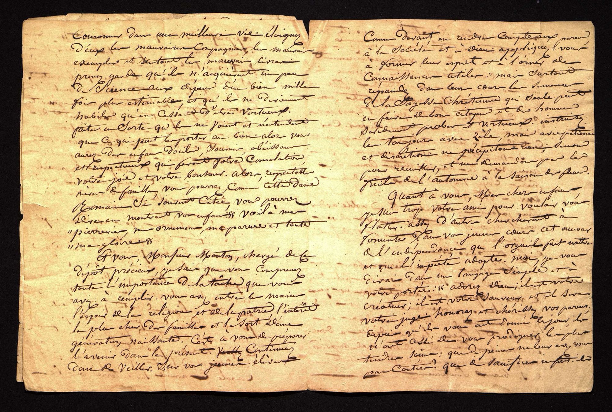 Discours prononcé par le curé Cosse à la remise des prix de l'école du Bugue [vers 1835].