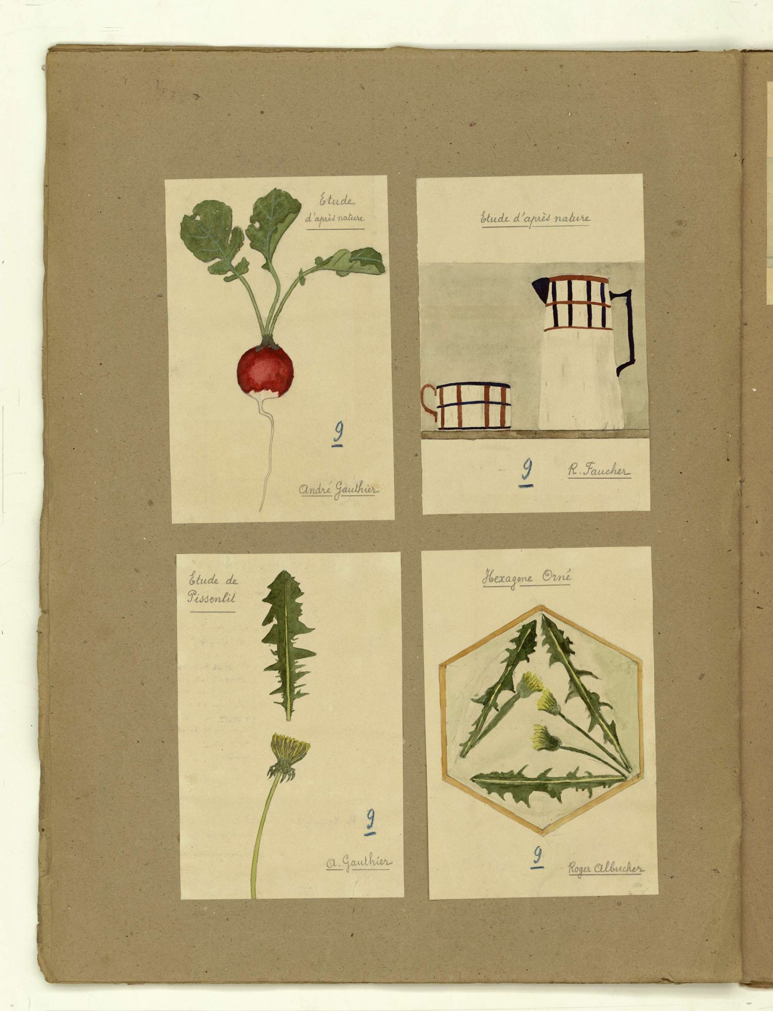 Albums de dessins de l'école d'application Lakanal (1933-1934).