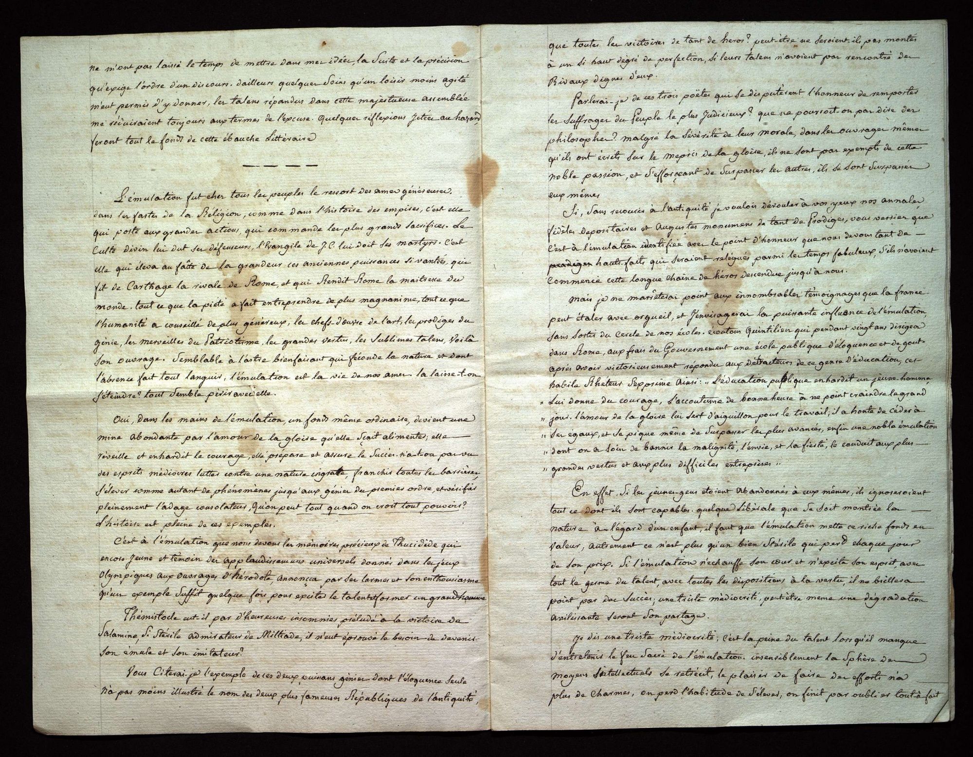 Discours sur l'émulation prononcé par le principal.