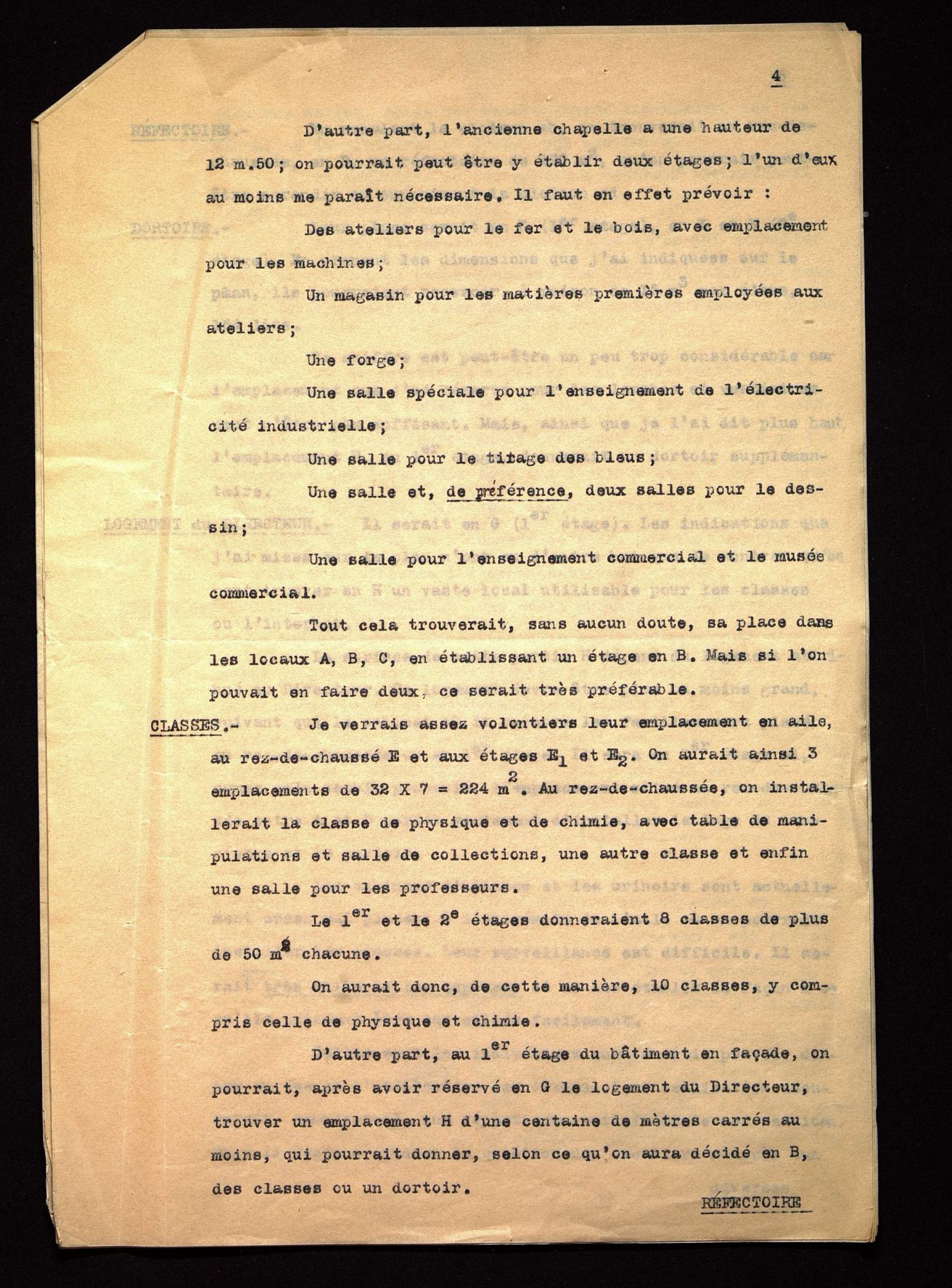 Rapport de l'inspecteur général sur l'intérêt de créer une école primaire supérieure à Périgueux  (2 février 1910).
