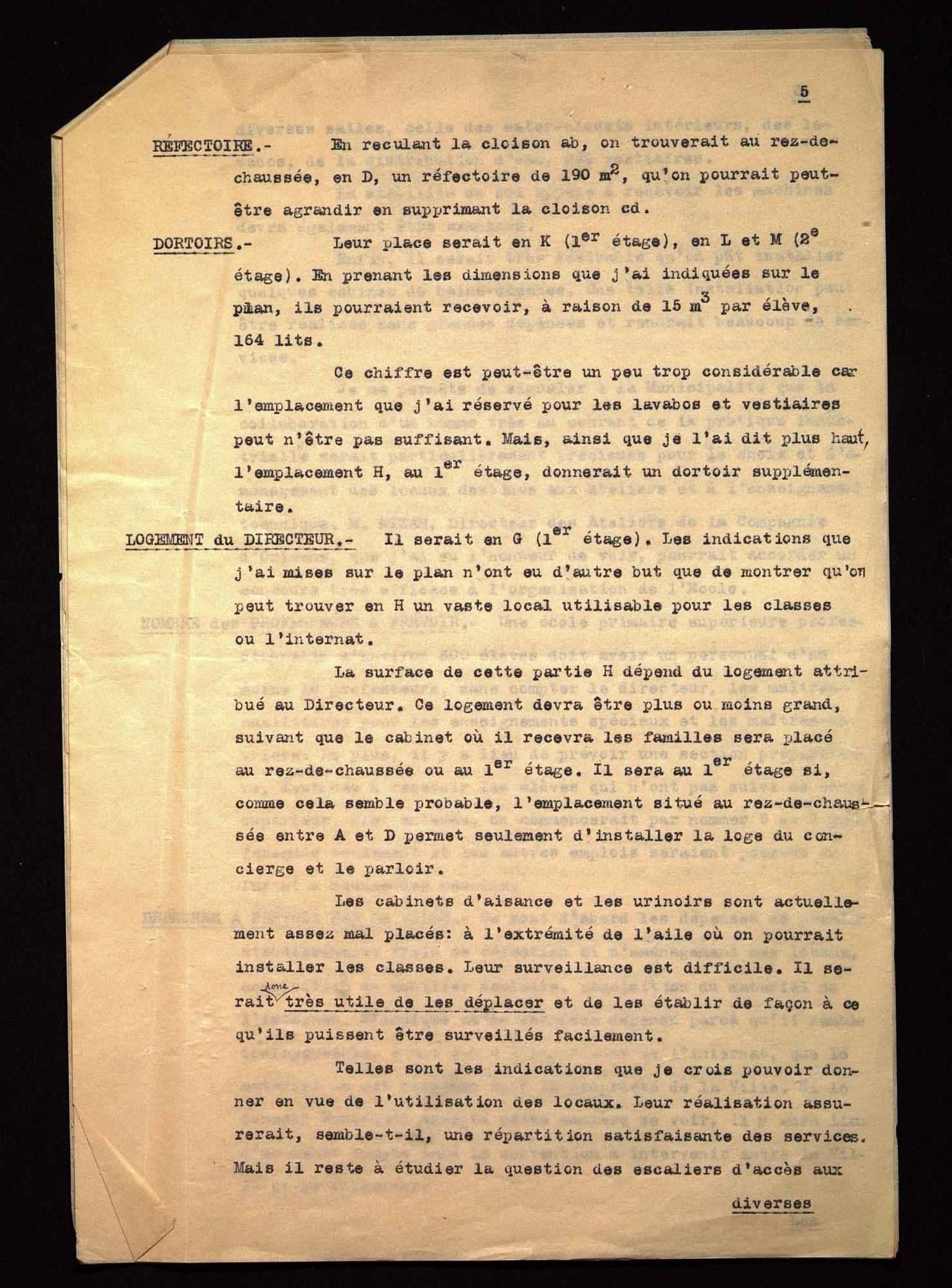 Rapport de l'inspecteur général sur l'intérêt de créer une école primaire supérieure à Périgueux  (2 février 1910).