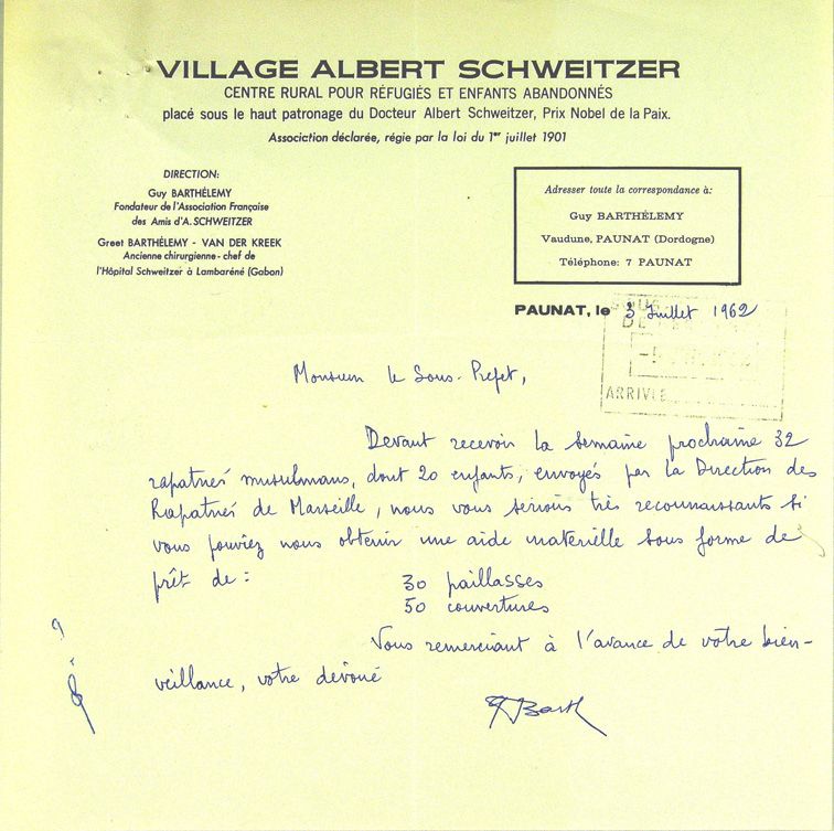 Lettre de Guy Barthelemy