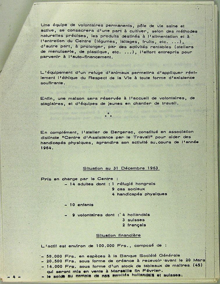 Document de présentation de l'association et du village Albert Schweitzer.
