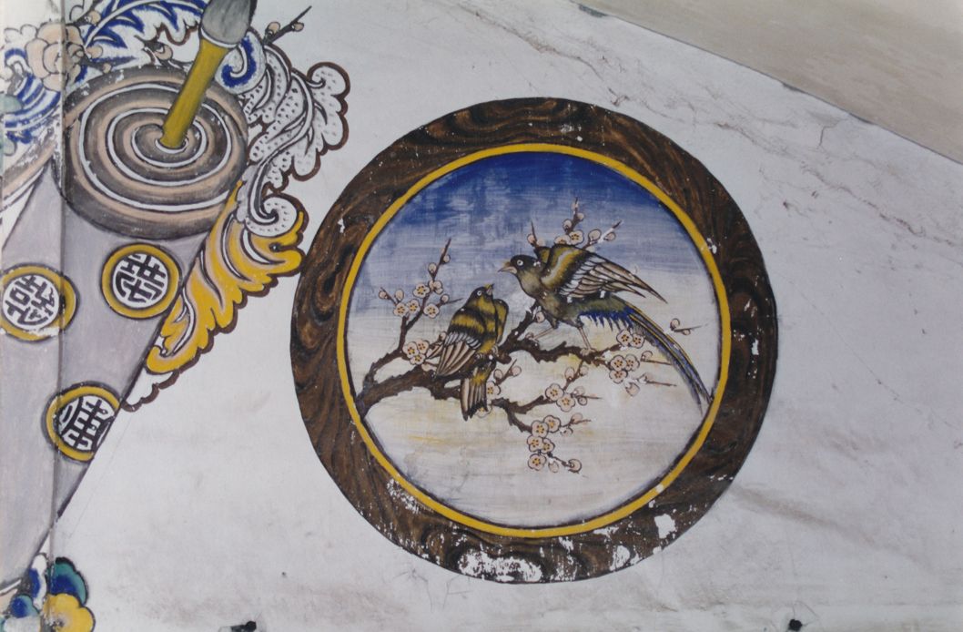 Peintures murales réalisées par des travailleurs indochinois dans certains bâtiments de la poudrerie de Bergerac