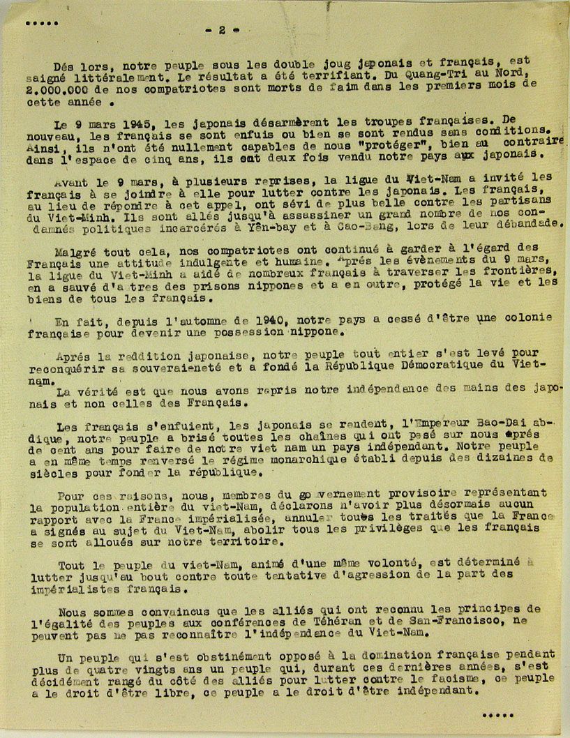 Déclaration d'indépendance de la République du Vietnam