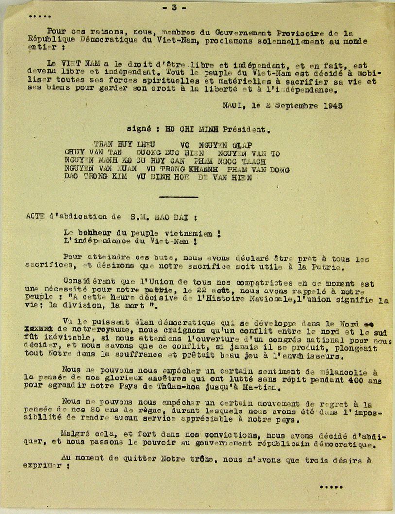 Déclaration d'indépendance de la République du Vietnam