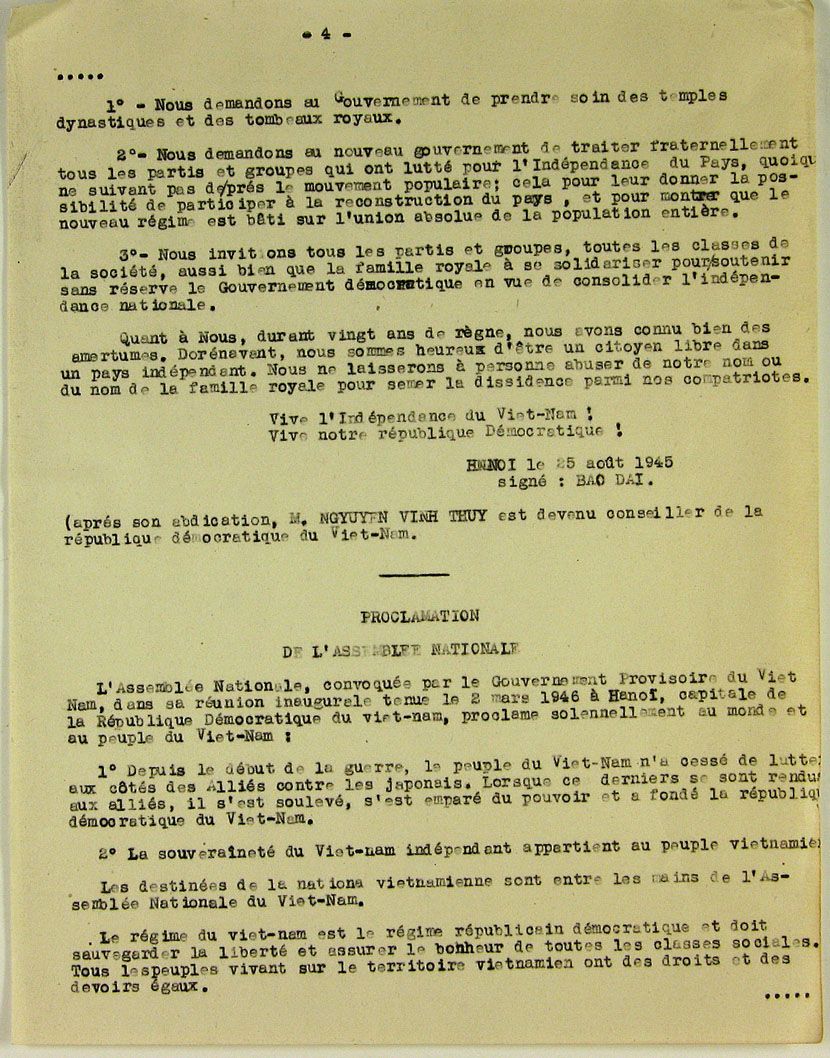 Déclaration d'indépendance de la République du Vietnam