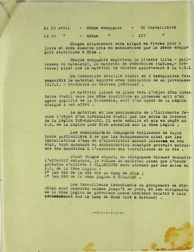 Lettre du préfet de la Dordogne au ministre de l'Intérieur